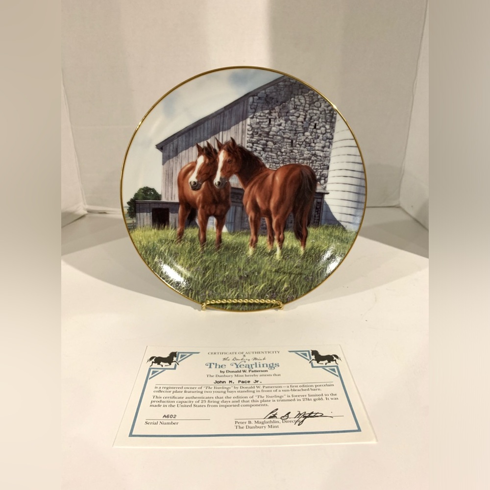 Danbury Mint The Yearlings by Donald W Patterson 8" Plate #A602